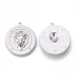 Brass Micro Pave Clear Cubic Zirconia Pendants&nbsp;KK-N232-159-NF