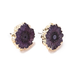 Natural Dyed Quartz Stud Earrings&nbsp;EJEW-P166-B06