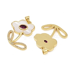 Brass Micro Pave Cubic Zirconia Pendants&nbsp;KK-S526-35G