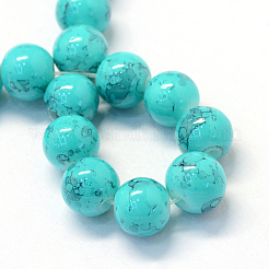 Baking Paint Glass Round Bead Strands&nbsp;DGLA-Q019-8mm-56