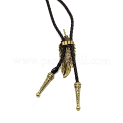 Feather with Evil Eye Laria Necklace for Men Women&nbsp;LS-NJEW-WH0011-14AB