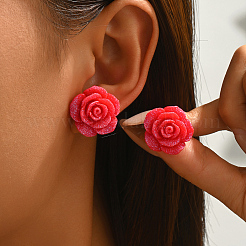 Valentine's Day Iron & Resin Stud Earrings&nbsp;BG8653