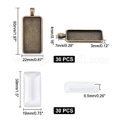 60Pcs DIY Rectangle Pendant Making Kits&nbsp;DIY-AR0001-36AB-NF