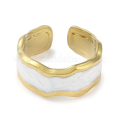 Ion Plating(IP) 304 Stainless Steel Enamel Cuff Finger Rings&nbsp;RJEW-L107-051G-01