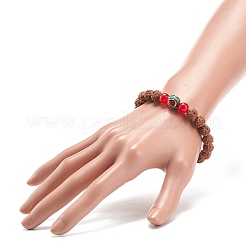 4Pcs 4 Style Natural Rudraksha Mala Bead Bracelets Set&nbsp;BJEW-JB08979