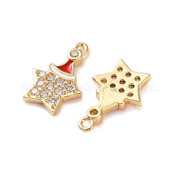 Brass Micro Pave Cubic Zirconia Pendants&nbsp;X1-KK-D420-01G-05
