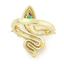 Brass Micro Pave Cubic Zirconia Cuff Rings&nbsp;RJEW-I103-015G