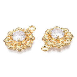 Brass Micro Pave Cubic Zirconia Pendants&nbsp;KK-N216-369