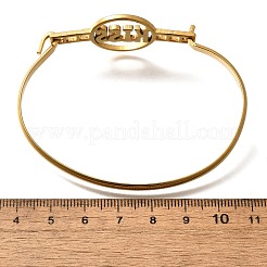 201 Stainless Steel Flat Round Link Bangles for Women&nbsp;BJEW-R014-01G-02