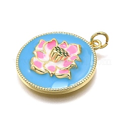 Brass Enamel Pendants&nbsp;KK-K401-90G