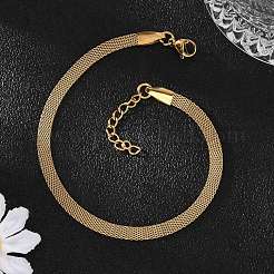 Ion Plating(IP) 304 Stainless Steel Network Chains/Mesh Bracelets Bracelets&nbsp;BJEW-I274-13G