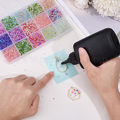 195G 15 Colors Glass Bead&nbsp;GLAA-OC0001-48