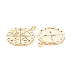 Brass Micro Pave Clear Cubic Zirconia Pendants&nbsp;KK-S364-111