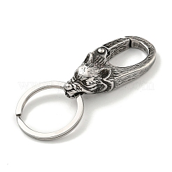 Tibetan Style 316 Surgical Stainless Steel Fittings with 304 Stainless Steel Key Ring&nbsp;FIND-Q101-09AS-06