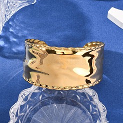 304 Stainless Steel Cuff Bangles for Women&nbsp;BJEW-G749-12G