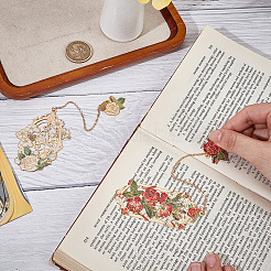 2Pcs 2 Styles Zinc Alloy Enamel Bookmarks&nbsp;AJEW-CP0003-98C