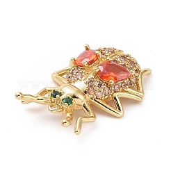 Rack Plating Brass Micro Pave Colorful Cubic Zirconia Pendants&nbsp;ZIRC-C039-03G