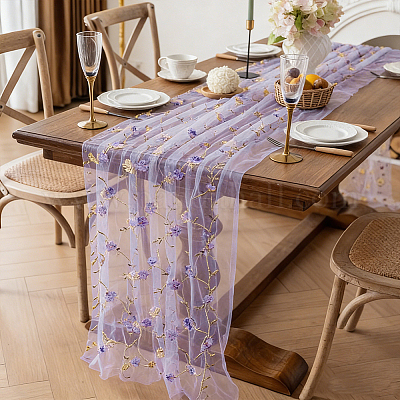 Polyester Embroidered Mesh Fabrics&nbsp;DIY-WH0622-616C-1