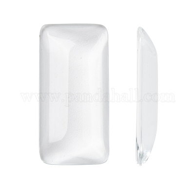 Transparent Rectangle Glass Cabochons&nbsp;GGLA-R025-38x19-1