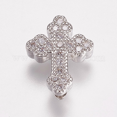 Brass Micro Pave Cubic Zirconia Beads&nbsp;ZIRC-E143-23P-1