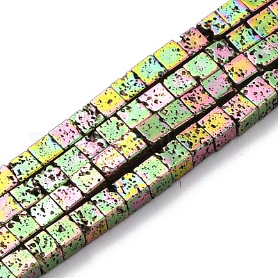 Electroplated Natural Lava Rock Beads Strands&nbsp;G-A256-B01-01I-1