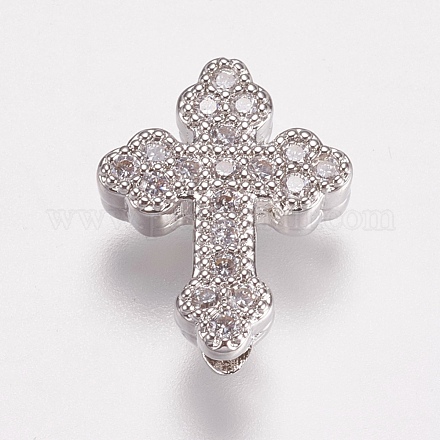 Brass Micro Pave Cubic Zirconia Beads ZIRC-E143-23P-1