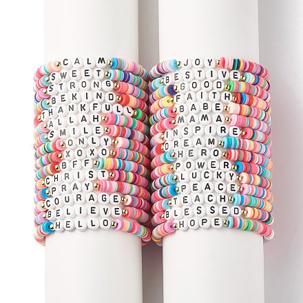 Inspiring Words On Clay Beads Bracelet Near Me BTTLVZC