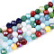 Opaque Glass Beads Strands, Faceted(32 Facets), Round, Mixed Color, 4mm, Hole: 0.8mm, about 87~93pcs/strand, 32~33cm