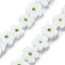 Handmade Millefiori Lampwork Beads Strands, Flower, White, 7.5~8.5x7.5~8.5x3~3.5mm, Hole: 0.8mm, about 50pcs/strand, 15.75~15.94 inch(40~40.5cm)