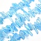 Electroplated Natural Quartz Crystal Beads Strands, Dyed, Nuggets, Rainbow Plated, 20~39x5~12mm, Hole: 1~1.5mm, about 15.7 inch(40cm).
