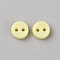 Mini Resin Button, 2-Hole Doll BJD Garment Accessories, Flat Round, Pale Goldenrod, 3x1mm, Hole: 0.5mm