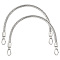 Bag Strap Chains, Iron Snake Chains, with Zinc Alloy Snap Clasps, for Bag Replacement Accessories, Platinum, 33x0.7x0.3cm