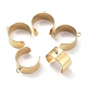 Ion Plating(IP) 304 Stainless Steel Open Cuff Finger Ring Components&nbsp;STAS-WH0029-40B-G-1