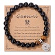 Natural Tiger Eye & Agate Beaded Stretch Bracelets&nbsp;PW-WG52B58-01-1