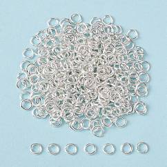 Brass Open Jump Rings, Round, Lead Free & Nickel Free, Silver, 6x1mm, 18 Gauge, Inner Diameter: 4mm, about 4160pcs/500g