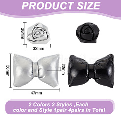 4 Pairs 4 Styles Imitation Leather Shoe Buckle Clips&nbsp;AJEW-FG0004-56