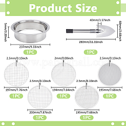 6Pcs Stainless Steel Garden Soil Sieve Set&nbsp;AJEW-UN0002-81