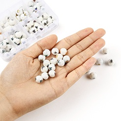 80Pcs 8 Colors Christmas Opaque Glass Beads&nbsp;EGLA-YW0001-03