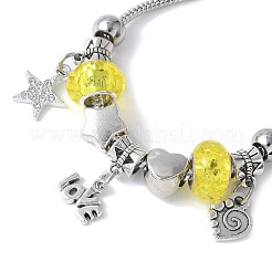 Brass European Beads Charm Bracelets&nbsp;BJEW-JB11586-01