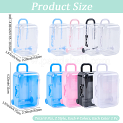 8Pcs 8 Styles Luggage Cases Plastic Candy Gift Storage Boxes&nbsp;CON-CN0001-11