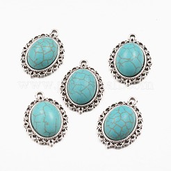 Synthetic Turquoise Pendants&nbsp;PALLOY-K215-09A-AS