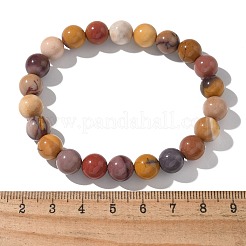 Natural Mookaite Beaded Stretch Bracelets&nbsp;X-BJEW-Q692-52-8mm