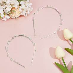3Pcs 3 Colors Zinc Alloy & ABS Plastic & Rhinestone Hair Bands for Woman Girls&nbsp;PHAR-GO0001-07