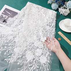 Flower Pattern Polyester Elastic Lace Fabric&nbsp;DIY-WH0504-179