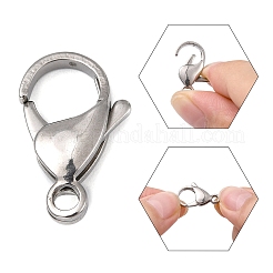 Non-Tarnish Polished 316 Surgical Stainless Steel Lobster Claw Clasps&nbsp;A-STAS-R072-18A