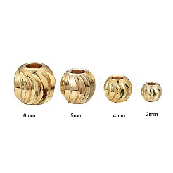 PVD Vacuum Plating Brass Corrugated Round Spacer Beads Set&nbsp;KK-LS0001-10C-G