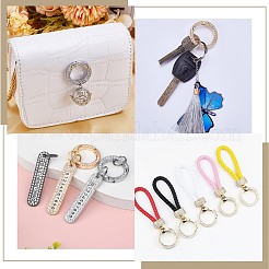 8pcs Alloy Crystal Rhinestone Spring Gate Rings&nbsp;FIND-GF0007-69A-KCG