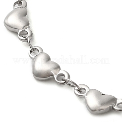 Non-Tarnish 304 Stainless Steel Heart Link Chain Bracelets for Women&nbsp;LS-BJEW-K237-07P