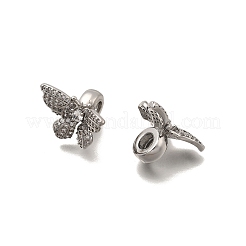 Brass Micro Pave Clear Cubic Zirconia European Beads&nbsp;KK-Z126-23P