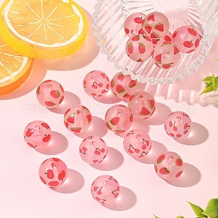 20Pcs 4 Styles Transparent Frosted Acrylic Beads&nbsp;FACR-YW0001-12